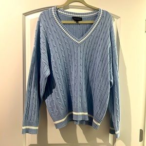 Cotton Candy LA M Blue and White Sweater
